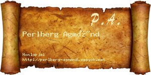 Perlberg Agmánd névjegykártya